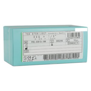 TSK Pre Regular Hub Needle 32G x 13mm (1/2″) PRE-32013- 1 BOX OF 100